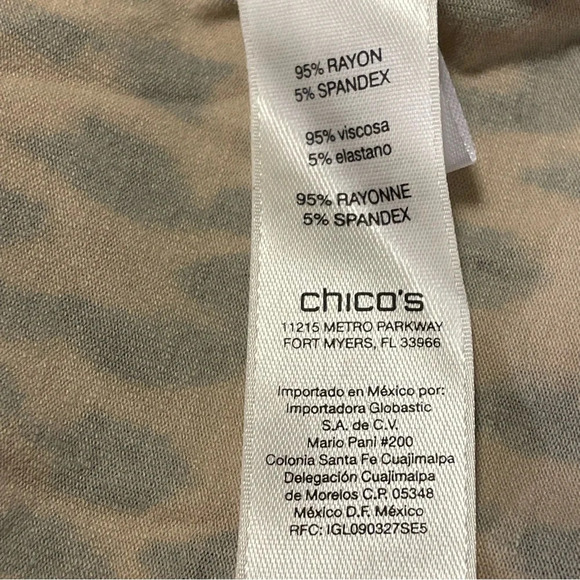 CHICO'S Leopard Pattern Mock Neck Short Dress - Picture 8 of 9